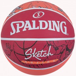 М"яч баскетбольний Spalding Sketch Drible №7, червоний-білий, код: 689344406145