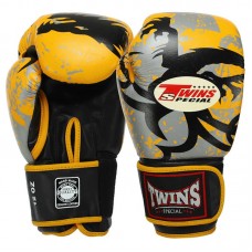 Рукавички боксерські Twins Tribal шкіра, 14oz, жовтий-чорний, код: BO-9952_14Y Рукавички боксерські Twins Tribal шкіра, 14oz, жовтий-чорний, код: BO-9952_14Y