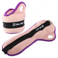 Обважнювачі-манжети для рук Zelart 2x1 кг, рожевий-фіолетовий, код: FI-1965-2_PV