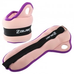 Обважнювачі-манжети для рук Zelart 2x1 кг, рожевий-фіолетовий, код: FI-1965-2_PV Обважнювачі-манжети для рук Zelart 2x1 кг, рожевий-фіолетовий, код: FI-1965-2_PV