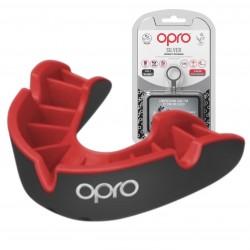 Капа Opro Silver доросла (вік 11+) чорний-червоний, код: Silver_Bl/Red