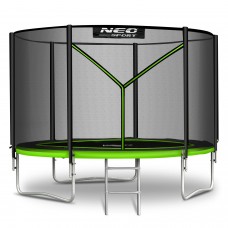 Батут Neo-Sport NS-08Z231 з зовнішньою сіткою 8 футів 252 см, чорно-зелений, код: DM-NS-08Z231-IN