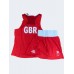 Жіноча форма для занять боксом Adidas Olympic Woman GBR (шорти-спідниця + майка), розмір L, червона, код: 15559-894