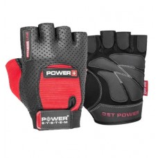 Рукавички для фітнесу і важкої атлетики Power System Power Plus Black/Red S, код: PS-2500_S_Black-red