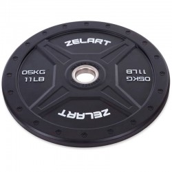 Бамперні диски для кроссфіта Zelart Bumper Plates 5 кг, чорний, код: TA-2258-5 Бамперні диски для кроссфіта Zelart Bumper Plates 5 кг, чорний, код: TA-2258-5