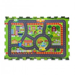 Килимок пазл Toys Дорога, 6 деталей (300x300мм) 900х600мм, зелений, код: 217755-T
