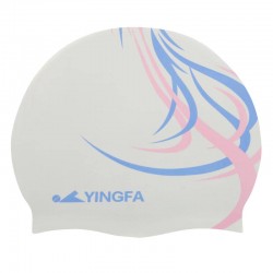 Шапочка для плавання силіконова для дорослих Yingfa білий-синій, код: C0091_WBL