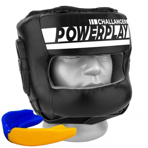 Боксерський шолом тренувальний PowerPlay 3067 з бампером PU + Amara XL, чорний, код: PP_3067_XL_Black
