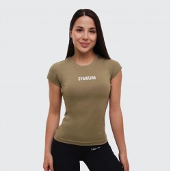 Футболка жіноча спортивна GymBeam Clothing FIT Olive M, оливковий, код: 219423-GB