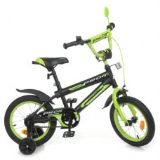 Велосипед детский Profi Kids Inspirer d=14, черный-салатовый (мат), код: Y14321-1-MP