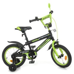 Велосипед дитячий Profi Kids Inspirer d=14, чорний-салатовий (мат), код: Y14321-1-MP