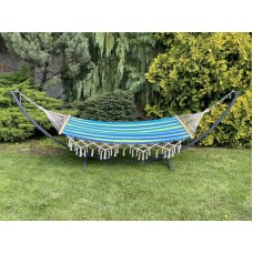 Двомісний гамак з планкою і каркасом WCG Bali XХL 2000х1500 мм, синій, код: H09-8-IF