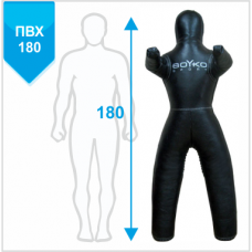 Манекен для боротьби з ногами і нерухомими руками Boyko-Sport ПВХ чорний 1800 мм, код: bs2312101180-BK