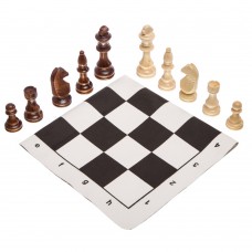 Шахові фігури дерев"яні з полотном з тканини ChessTour, код: 405P