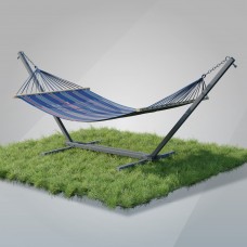 Стійка для гамака + Двомісний гамак з планкою WCG Rio XXL 2000х1500 мм, синій, код: W-5050H08B-2-IF