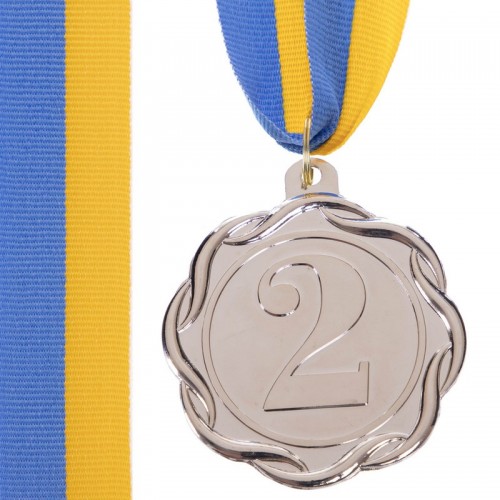 Медаль спортивна зі стрічкою кольорова SP-Sport Flie срібло, код: C-3176_S-S52