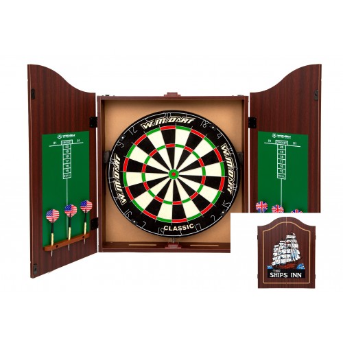 Дартс з кабінетом мішень 45см сизаль Winmax The Ships Inn 6 дротиків, код: 3379-TTB