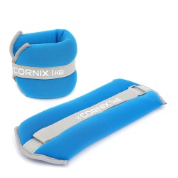 Обважнювачі-манжети для ніг та рук Cornix 2x1 кг, синій-сірий, код: XR-0176