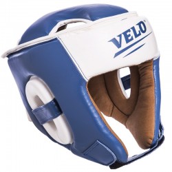 Шолом боксерський відкритий Velo шкіряний з посиленим захистом верхівки XL, синій, код: VL-2211_XLBL-S52