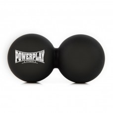 Масажний силіконовий подвійний м"яч PowerPlay Silicone Lacrosse Peanut Ball 1260х63 мм, чорний, код: PP-4355_Black
