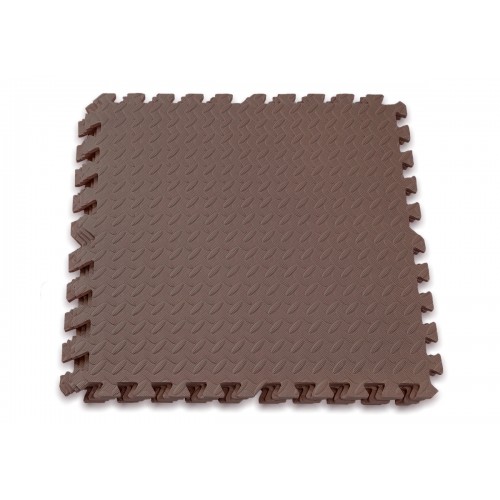 Татамі мат (пазл хвіст ластівки) EasyFit SwallowTail 4 шт, 600х600х10 мм, коричневий, код: EF-1950-BN