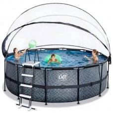 Басейн EXIT круглий з куполом 450х122 см + тепловий насос + пісочний фільтр "камінь", код: 30.67.15.00 Басейн EXIT круглий з куполом 450х122 см + тепловий насос + пісочний фільтр "камінь", код: 30.67.15.00