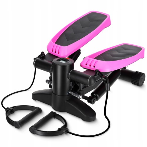 Степпер (міні-степпер) 4Fizjo Evo з еспандерами, чорний-рожевий, код: P-5905973403870