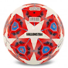 М"яч футбольний Ballonstar Premier №5 PU, білий-червоний, код: FB-5157_R