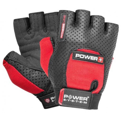 Рукавички для фітнесу Power System Power Plus XXL, чорний-червоний, код: PS-2500_2XL_Black-red