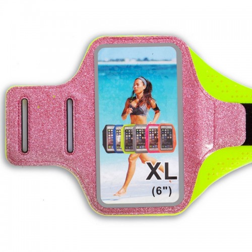 Чохол для телефону з кріпленням на руку FitGo 180x70 мм (для iPhone та iPod), рожевий, код: C-0327_P