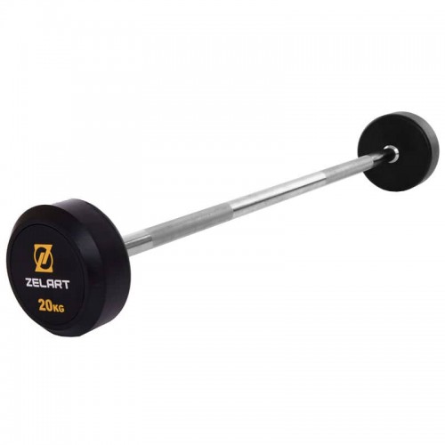 Штанга фіксована пряма обрезиненная Zelart Rubber Coated Barbell 20 кг, код: TA-2685-20-S52