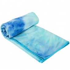 Йога рушник (килимок для йоги) FitGo Kindfolk 1830х610 мм, темно-синій-блакитний, код: FI-8370_DBLN