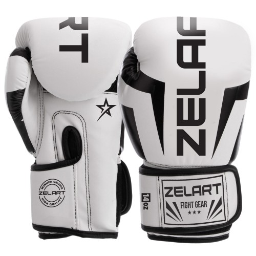 Боксерські рукавички Zelart 8 унції, білий, код: BO-5698_8W