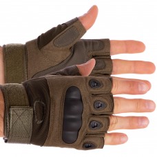 Тактичні рукавички з відкритими пальцями та посиленим протектором Oakley L оливковий, код: BC-4624_LOL