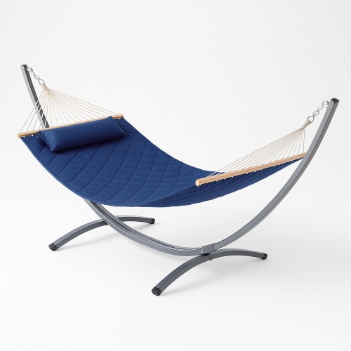 Стійка для гамака + Двомісний гамак Soft XXL 200x140 з планками, синій, код: WCGR-H05-1-IF Стійка для гамака + Двомісний гамак Soft XXL 200x140 з планками, синій, код: WCGR-H05-1-IF