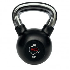 Гиря прогумована з хромованою ручкою WCG 6 кг, код: KPR-6-IF Гиря прогумована з хромованою ручкою WCG 6 кг, код: KPR-6-IF