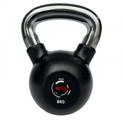 Гиря прогумована з хромованою ручкою WCG 6 кг, код: KPR-6-IF Гиря прогумована з хромованою ручкою WCG 6 кг, код: KPR-6-IF
