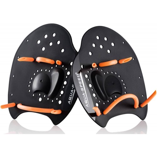 Лопатки для плавання Aqua SpeedSkill Paddle M 185х170 мм, чорний-помаранчевий, код: 5908217617903