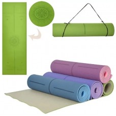 Коврик для фітнесу та йоги Lanor 1830х610х6мм, зелений з малюнком, код: 1645618782-E