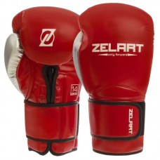 Рукавички боксерські Zelart PU 10 унцій, червоний-срібний, код: BO-1384_10_RGR-S52