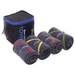 Комплект спортивних рушників FitGo Water Sports Towel 1200х600 мм, чорний, 4шт, код: BT-TWT_BK-S52