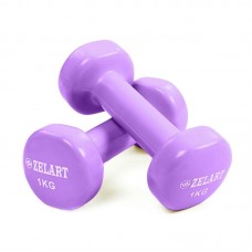 Гантелі для фітнесу Zelart 2х1 кг, світло-фіолетовий, код: TA-5225-1_LV
