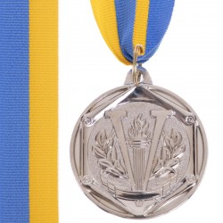 Медаль спортивна зі стрічкою SP-Sport Zing срібло, код: C-3169_S-S52