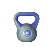 Гиря LiveUp Plastic Kettel Bell 6 кг, сірий-фіолетовий, код: 6951376138955