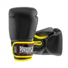 Боксерські рукавиці PowerPlay чорні 12 унцій, код: PP3074_12oz_Black