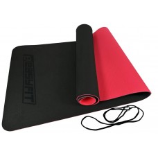 Килимок для йоги та фітнесу двошаровий EasyFit 1830х610х6 мм, чорний-червоний, код: EF-1924-BR Килимок для йоги та фітнесу двошаровий EasyFit 1830х610х6 мм, чорний-червоний, код: EF-1924-BR