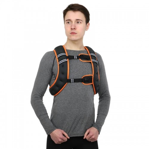 Жилет обтяжувач Record 10кг, сірий-жовтогарячий, код: XB9300-10-S52 Жилет обтяжувач Record 10кг, сірий-жовтогарячий, код: XB9300-10-S52