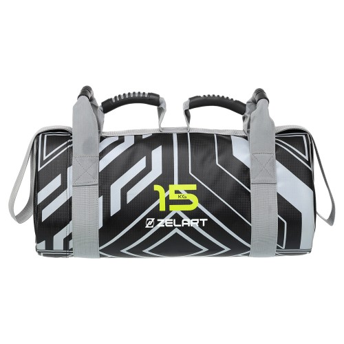 Мішок обтяжувач для функціонального тренінгу Power Bag Mdbuddy 15кг, чорний, код: FI-2820-15