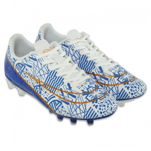 Бутси футбольні Guanjunbao розмір 40, білий-синій, код: OB-2301-1_40WBL