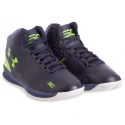 Кросівки для баскетболу Under Armour розмір 45 (28,5см), темно-синій-салатовий, код: OB-3037-1_45DBL